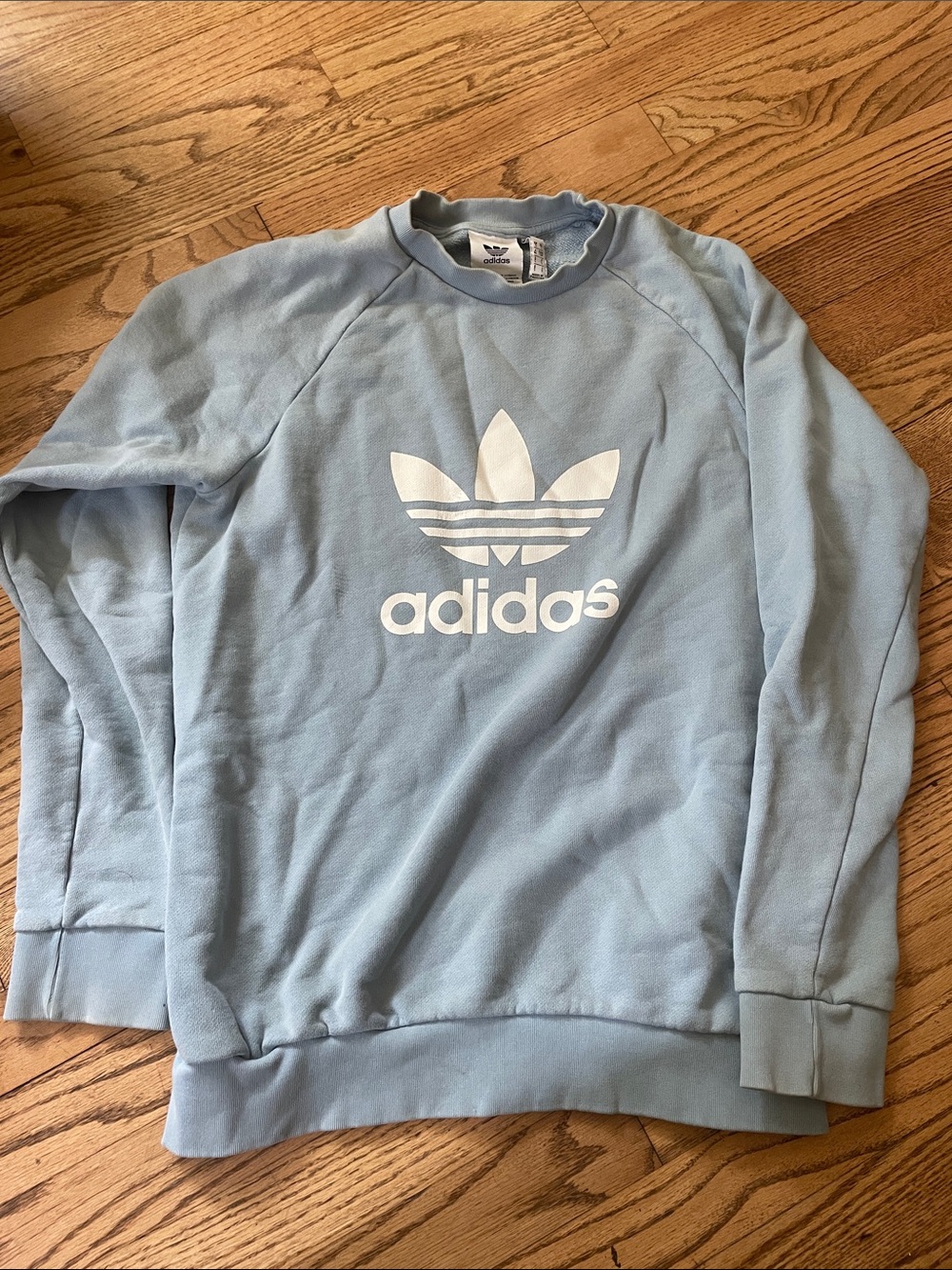 adidas Light Blue Trefoil Crewneck Sweatshirt